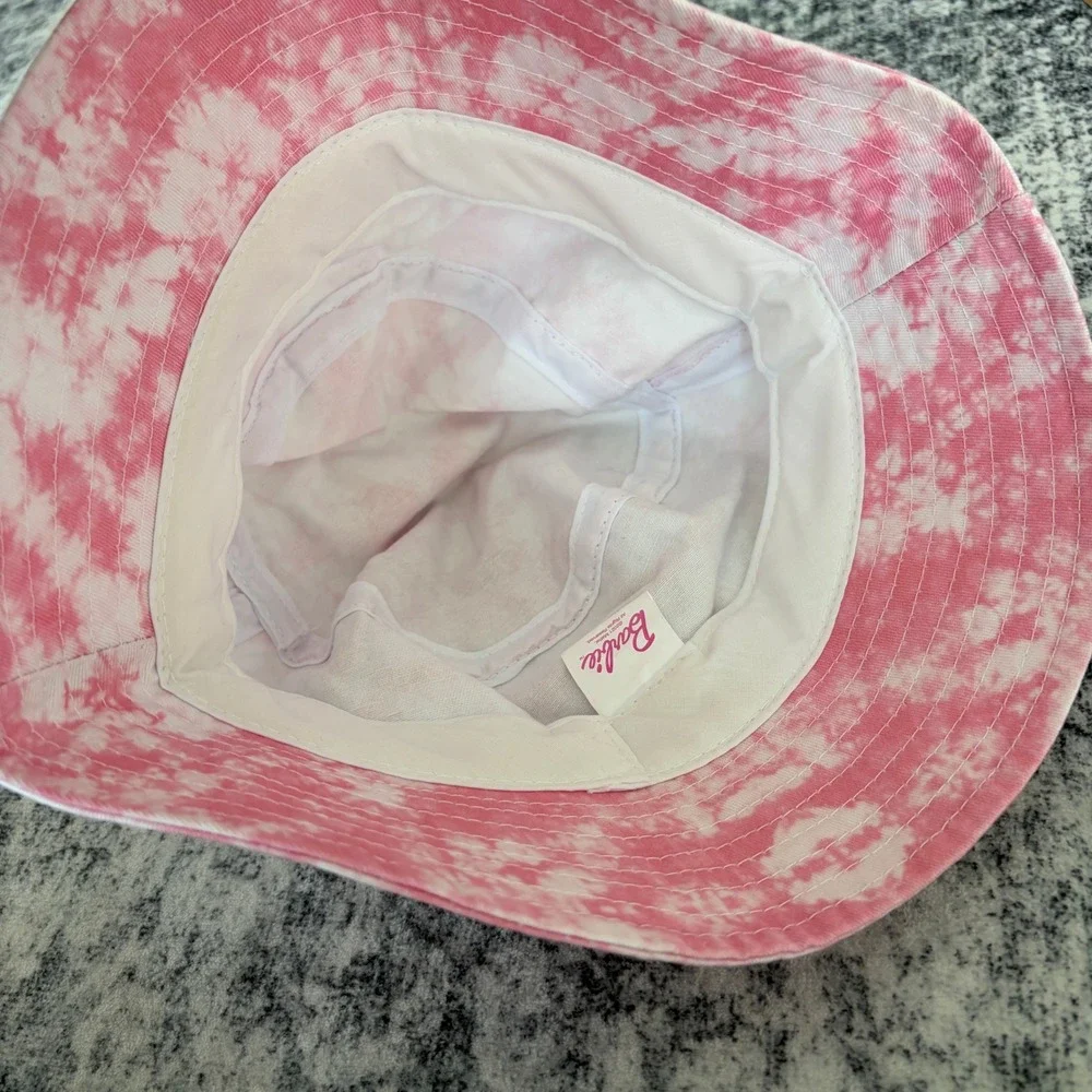 Barbie Malibu Tour Pop Up Truck Bucket Hat Women Pink‎ Tie Dye Embroidered Logo